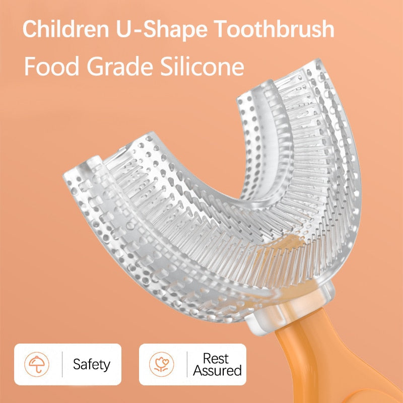Escova de dentes infantil - em formato de U - A&A Variedades